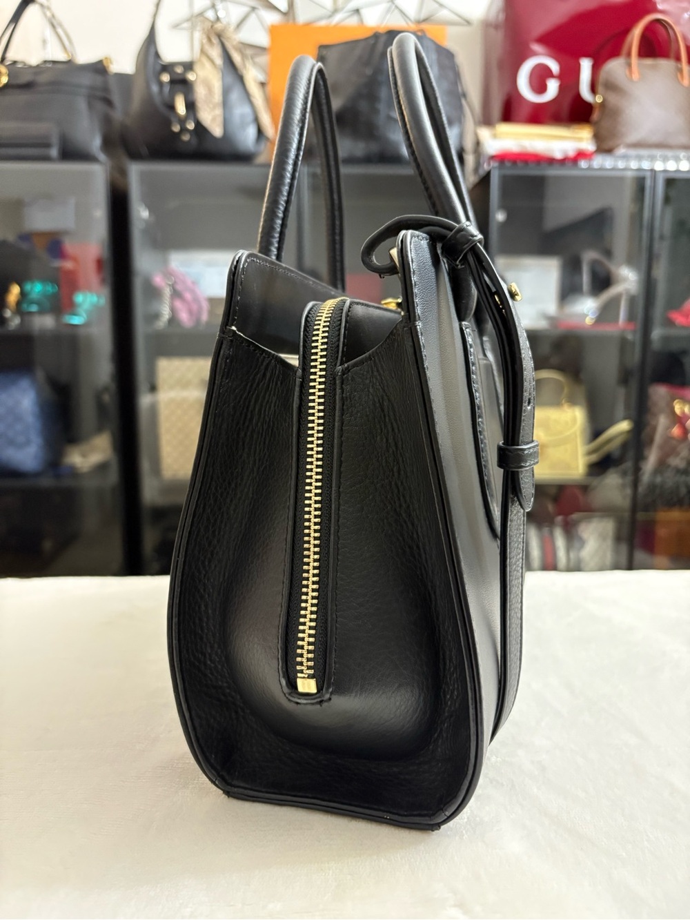 RADLEY LONDON Black Leather Structured Top-Handle Satchel - Picture 4 of 16